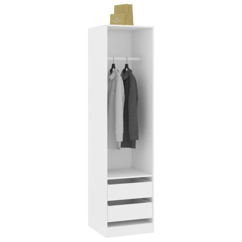 Produktbild för Garderob med lådor vit 50x50x200 cm konstruerat trä