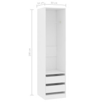 Miniatyr av produktbild för Garderob med lådor vit 50x50x200 cm konstruerat trä