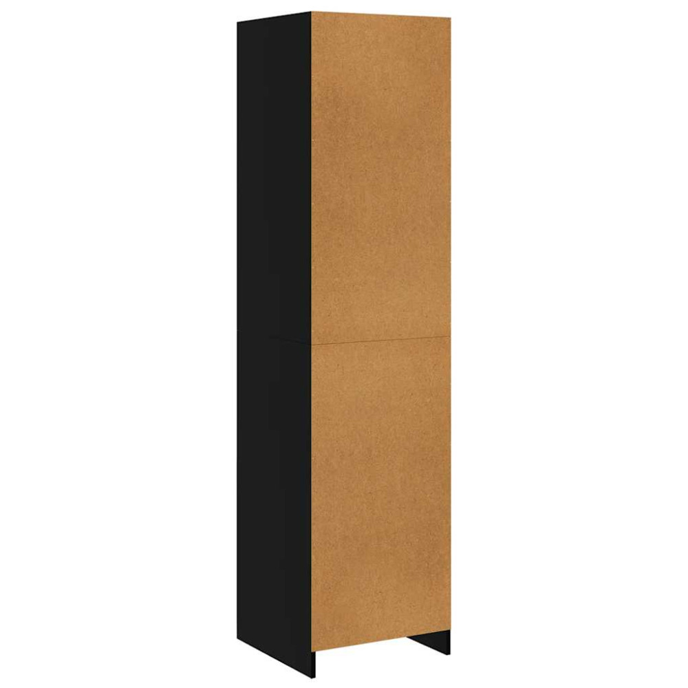 Produktbild för Garderob med lådor svart 50x50x200 cm konstruerat trä
