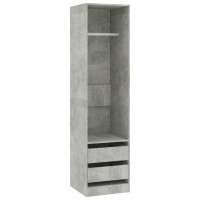 Produktbild för Garderob med lådor betonggrå 50x50x200 cm konstruerat trä
