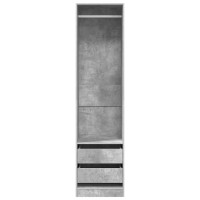 Produktbild för Garderob med lådor betonggrå 50x50x200 cm konstruerat trä
