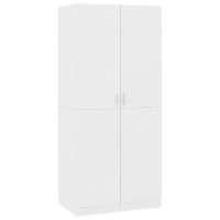 Miniatyr av produktbild för Garderob vit 80x52x180 cm konstruerat trä