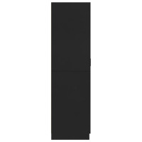 Produktbild för Garderob svart 80x52x180 cm konstruerat trä