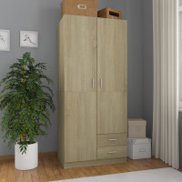 Produktbild för Garderob sonoma-ek 80x52x180 cm konstruerat trä