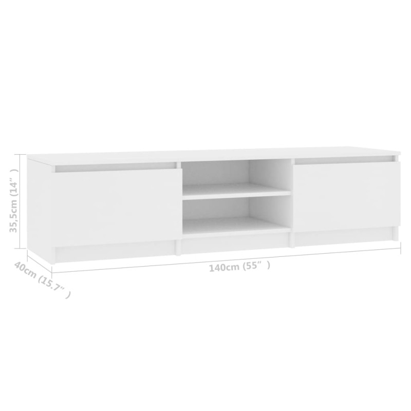 Produktbild för Tv-bänk vit 140x40x35,5 cm konstruerat trä