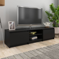 Produktbild för Tv-bänk svart 140x40x35,5 cm konstruerat trä