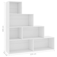 Produktbild för Bokhylla/rumsavdelare vit 155x24x160 cm konstruerat trä