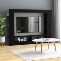 Produktbild för Tv-bänk svart 152x22x113 cm konstruerat trä