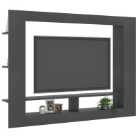Miniatyr av produktbild för Tv-bänk grå 152x22x113 cm konstruerat trä