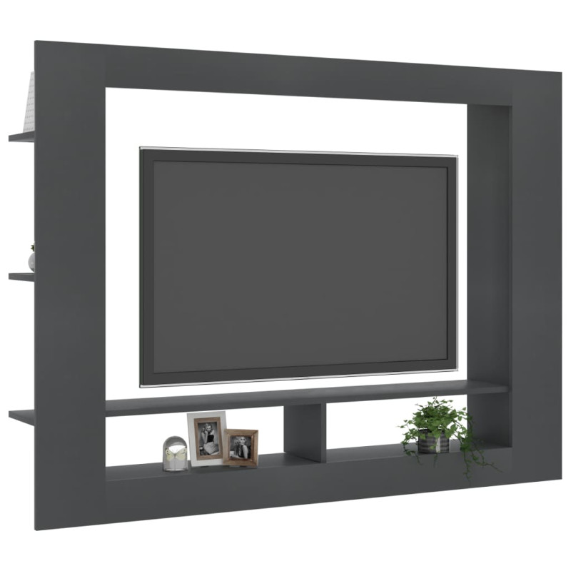 Produktbild för Tv-bänk grå 152x22x113 cm konstruerat trä
