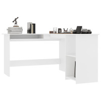 Produktbild för Skrivbord L-format vit 120x140x75 cm konstruerat trä