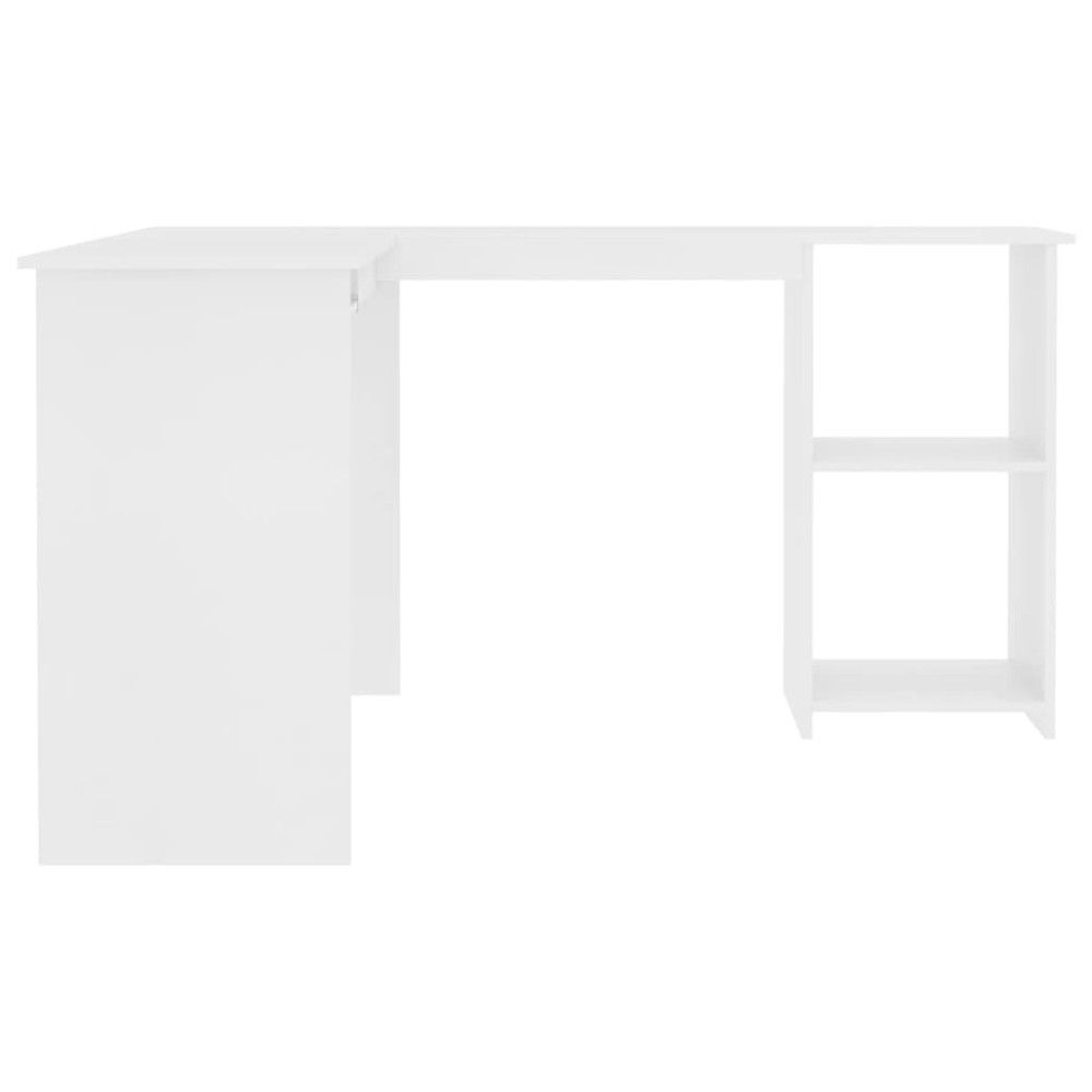 Produktbild för Skrivbord L-format vit 120x140x75 cm konstruerat trä