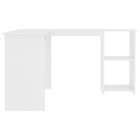 Produktbild för Skrivbord L-format vit 120x140x75 cm konstruerat trä