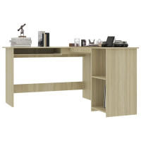 Produktbild för Skrivbord L-format sonoma-ek 120x140x75 cm konstruerat trä