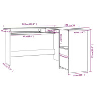 Produktbild för Skrivbord L-format sonoma-ek 120x140x75 cm konstruerat trä