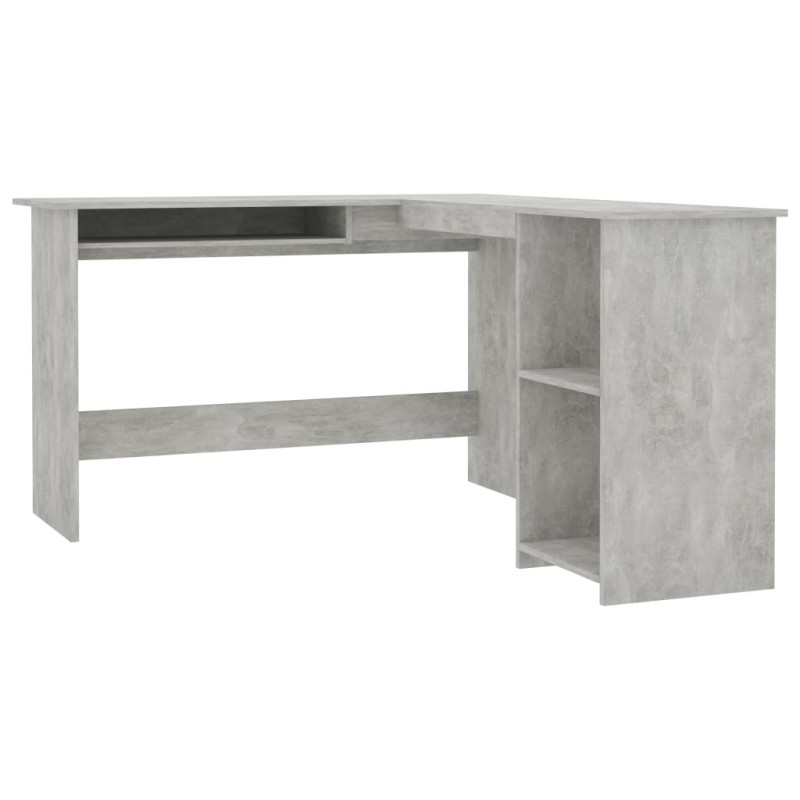 Produktbild för Skrivbord L-format betonggrå 120x140x75 cm konstruerat trä