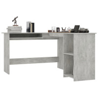 Produktbild för Skrivbord L-format betonggrå 120x140x75 cm konstruerat trä