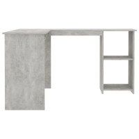 Produktbild för Skrivbord L-format betonggrå 120x140x75 cm konstruerat trä