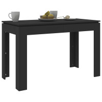 Produktbild för Matbord svart 120x60x76 cm konstruerat trä