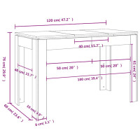 Produktbild för Matbord betonggrå 120x60x76 cm konstruerat trä