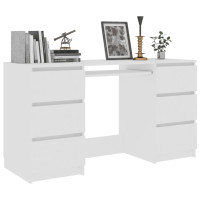 Miniatyr av produktbild för Skrivbord vit 140x50x77 cm konstruerat trä