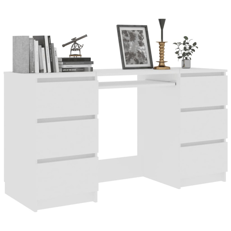 Produktbild för Skrivbord vit 140x50x77 cm konstruerat trä