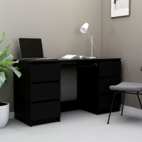 Produktbild för Skrivbord svart 140x50x77 cm konstruerat trä