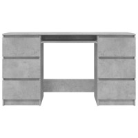 Produktbild för Skrivbord betonggrå 140x50x77 cm konstruerat trä