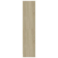 Produktbild för Bokhylla 3 hyllor vit & sonoma-ek 60x24x109 cm konstruerat trä