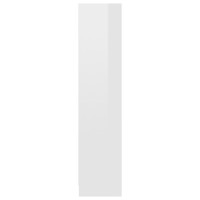 Produktbild för Bokhylla 3 hyllor vit högglans 60x24x109 cm konstruerat trä