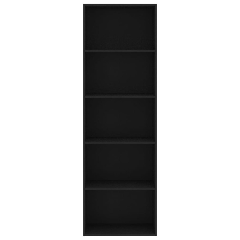 Produktbild för Bokhylla 5 hyllor svart 60x30x189 cm konstruerat trä
