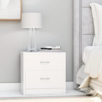 Miniatyr av produktbild för Sängbord 2 st vit 40x30x40 cm konstruerat trä