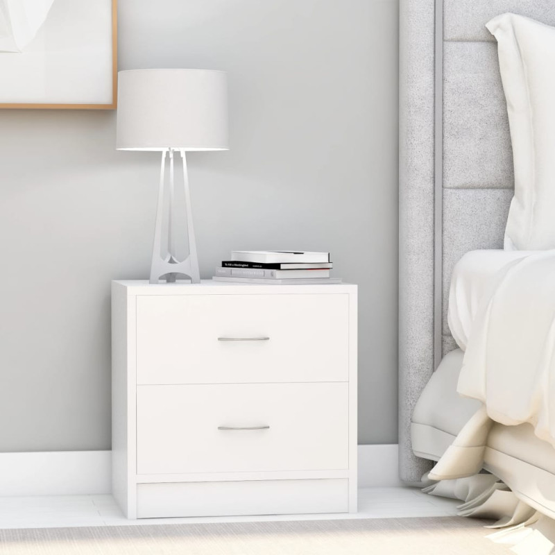 Produktbild för Sängbord 2 st vit 40x30x40 cm konstruerat trä