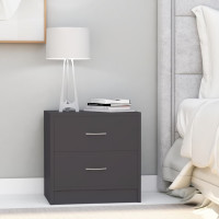 Produktbild för Sängbord grå 40x30x40 cm konstruerat trä
