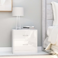 Miniatyr av produktbild för Sängbord 2 st vit högglans 40x30x40 cm konstruerat trä