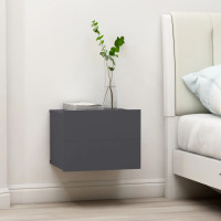 Produktbild för Sängbord 2 st grå 40x30x30 cm konstruerat trä