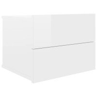 Miniatyr av produktbild för Sängbord vit högglans 40x30x30 cm konstruerat trä