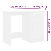 Produktbild för Skrivbord vit 100x50x76 cm konstruerat trä