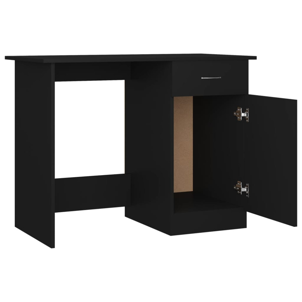 Produktbild för Skrivbord svart 100x50x76 cm konstruerat trä