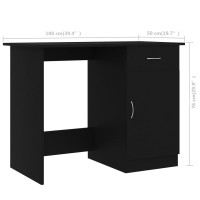 Produktbild för Skrivbord svart 100x50x76 cm konstruerat trä