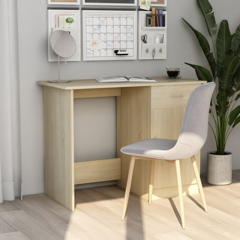 Produktbild för Skrivbord sonoma-ek 100x50x76 cm konstruerat trä