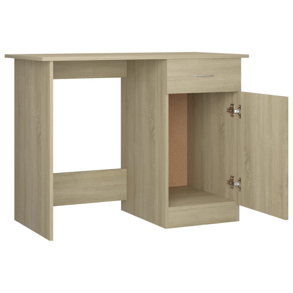 Produktbild för Skrivbord sonoma-ek 100x50x76 cm konstruerat trä
