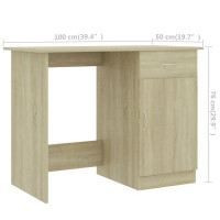 Produktbild för Skrivbord sonoma-ek 100x50x76 cm konstruerat trä