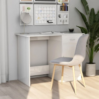 Produktbild för Skrivbord vit högglans 100x50x76 cm konstruerat trä