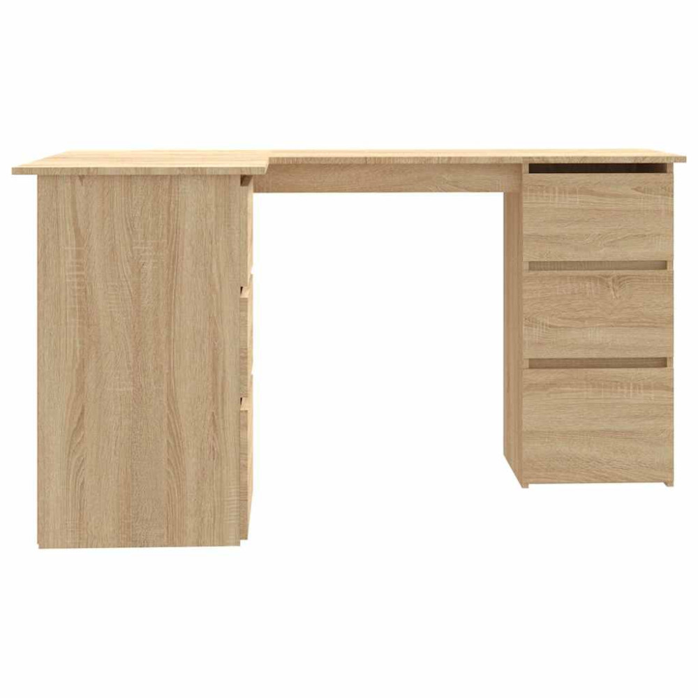 Produktbild för Hörnskrivbord sonoma-ek 145x100x76 cm konstruerat trä