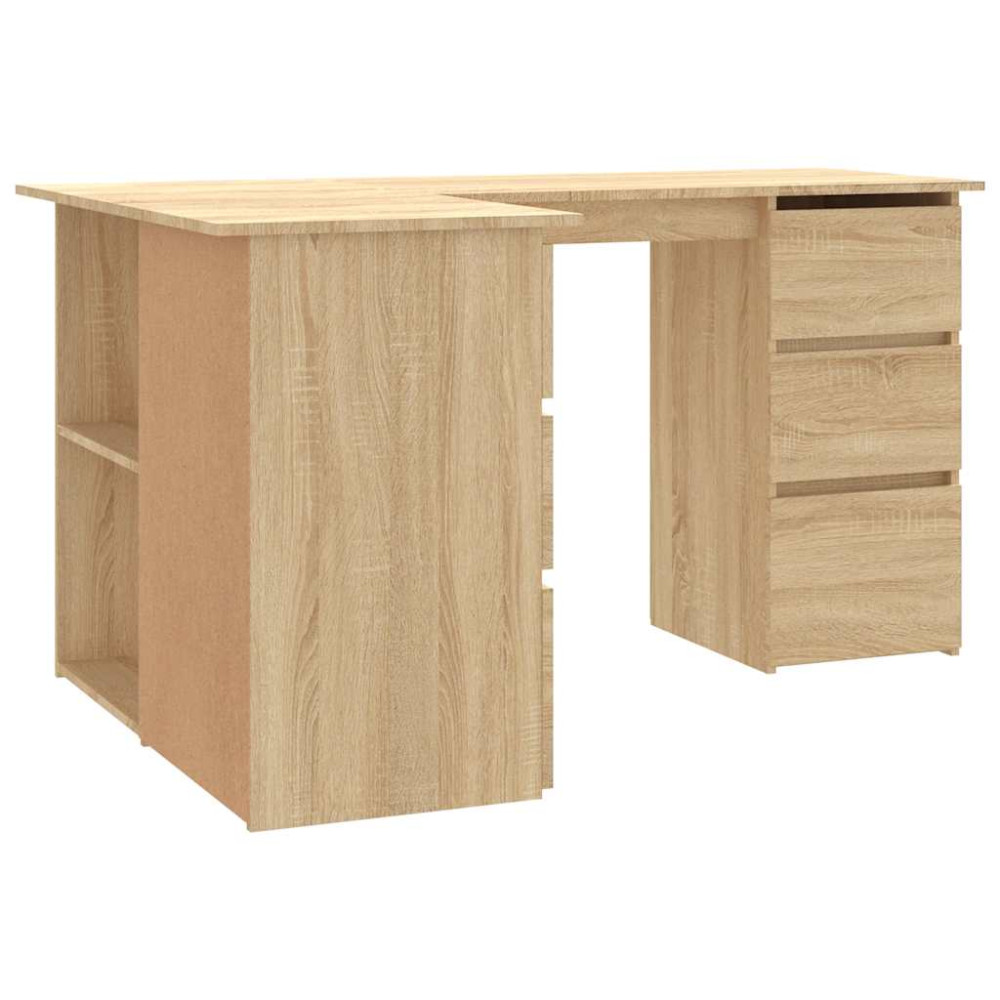 Produktbild för Hörnskrivbord sonoma-ek 145x100x76 cm konstruerat trä