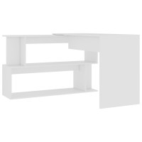 Miniatyr av produktbild för Hörnskrivbord vit 200x50x76 cm konstruerat trä