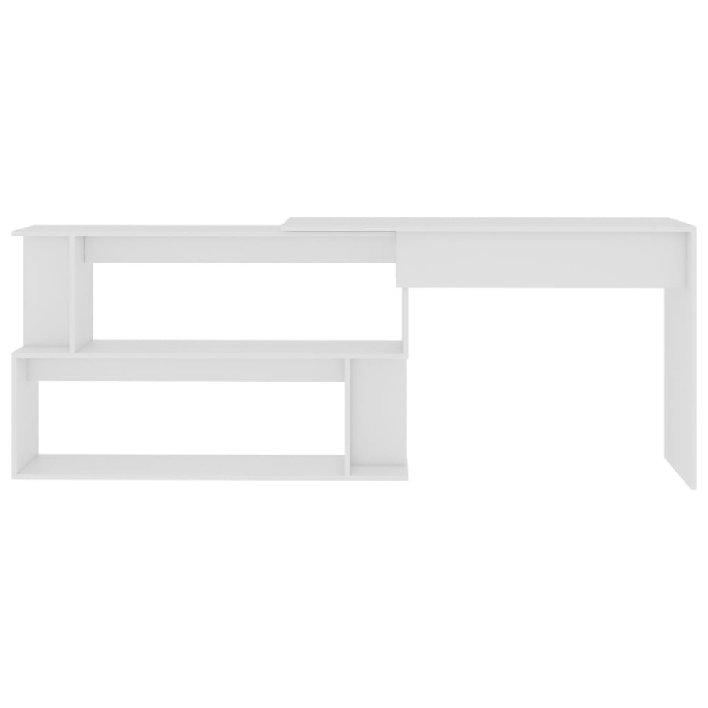 Produktbild för Hörnskrivbord vit 200x50x76 cm konstruerat trä