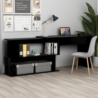Produktbild för Skrivbord hörn svart 200x50x76 cm konstruerat trä