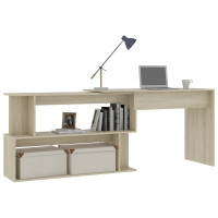 Produktbild för Skrivbord sonoma-ek 200x50x76 cm konstruerat trä
